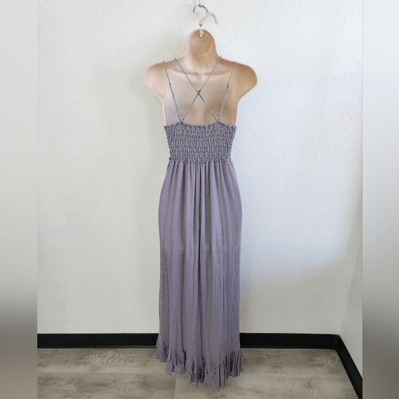 Free People Adella Maxi Lace Slip Dress In Lavender Sz Large - Picture 7 of 12